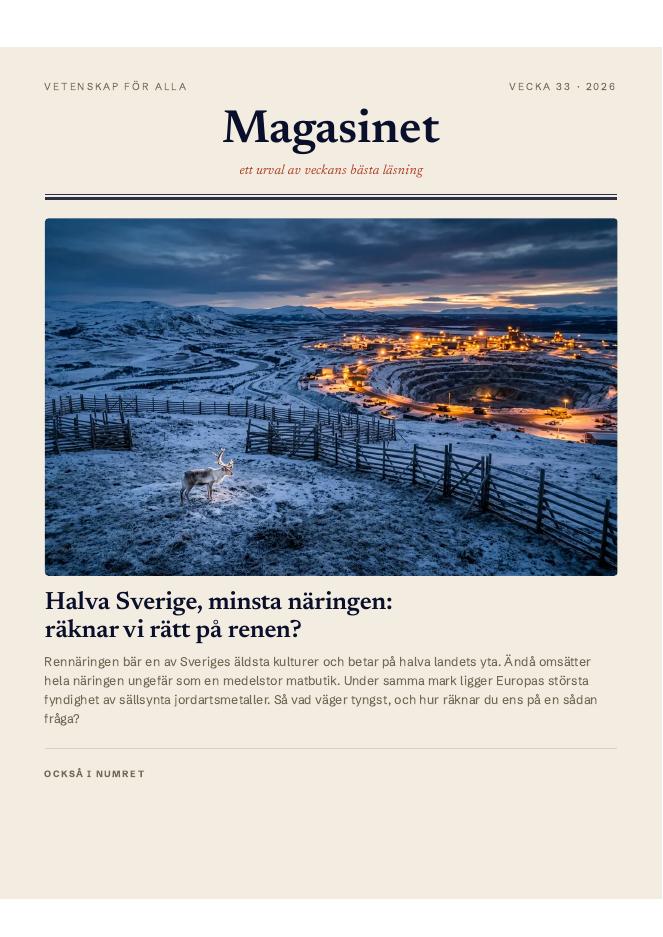 Omslag — Vecka 33 · 2026