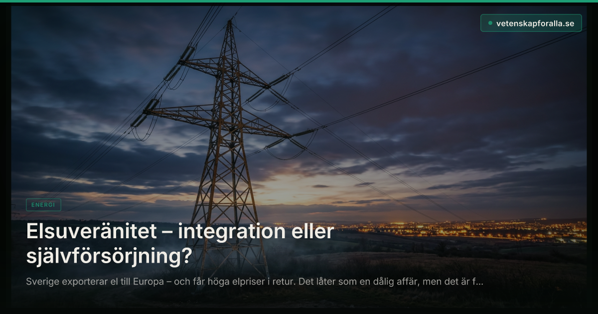 Elsuveränitet – integration eller självförsörjning?