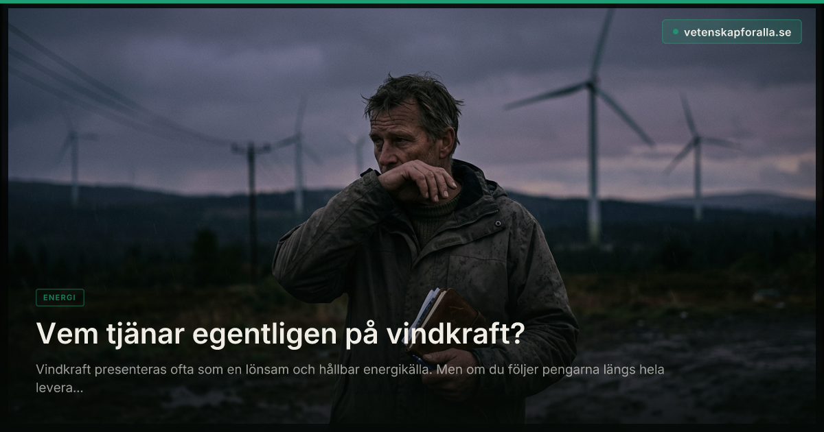 Vem tjänar egentligen på vindkraft?