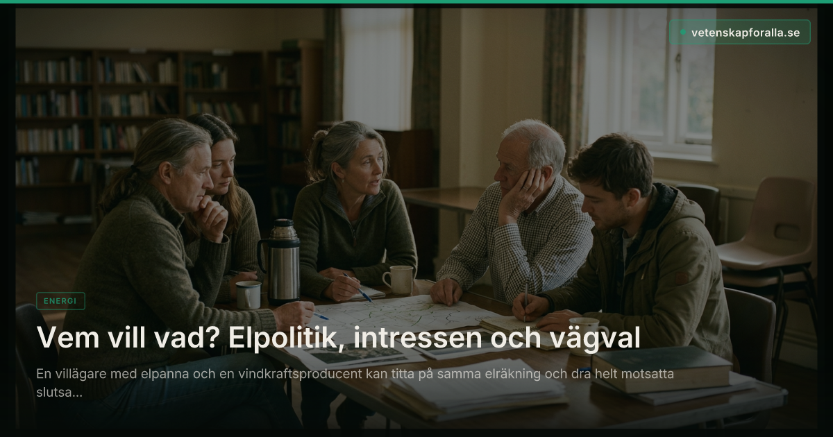 Vem vill vad? Elpolitik, intressen och vägval