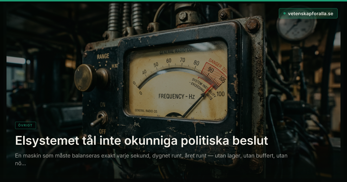 Elsystemet tål inte okunniga politiska beslut