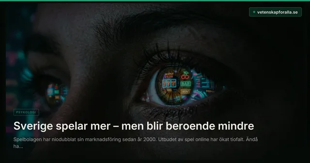 Svenskar spelar mer – men blir mindre beroende