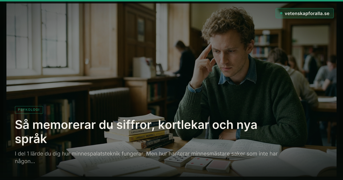 Så memorerar du siffror, kortlekar och nya språk
