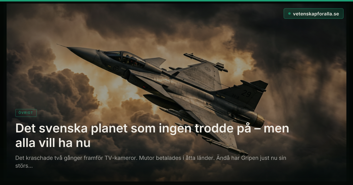 Det svenska planet som ingen trodde på – men alla vill ha nu
