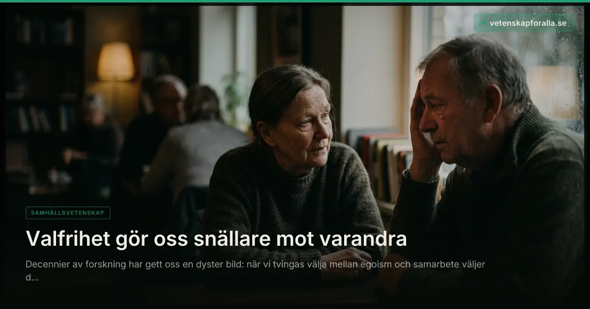 Valfrihet gör oss snällare mot varandra