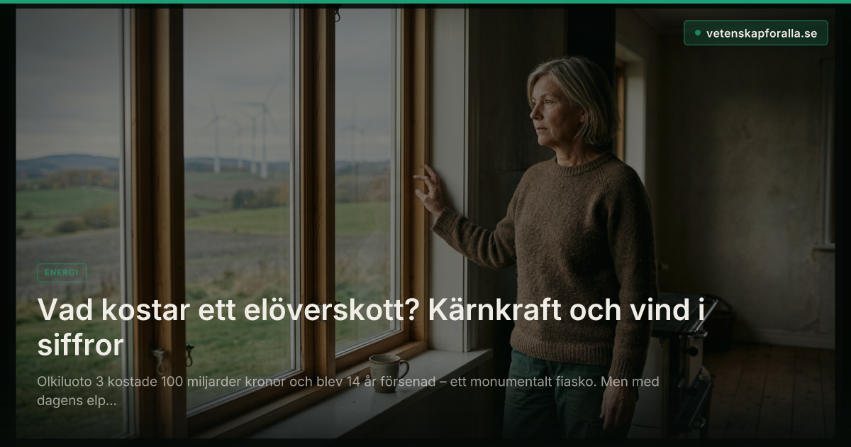 Vad kostar ett elöverskott? Kärnkraft och vind i siffror