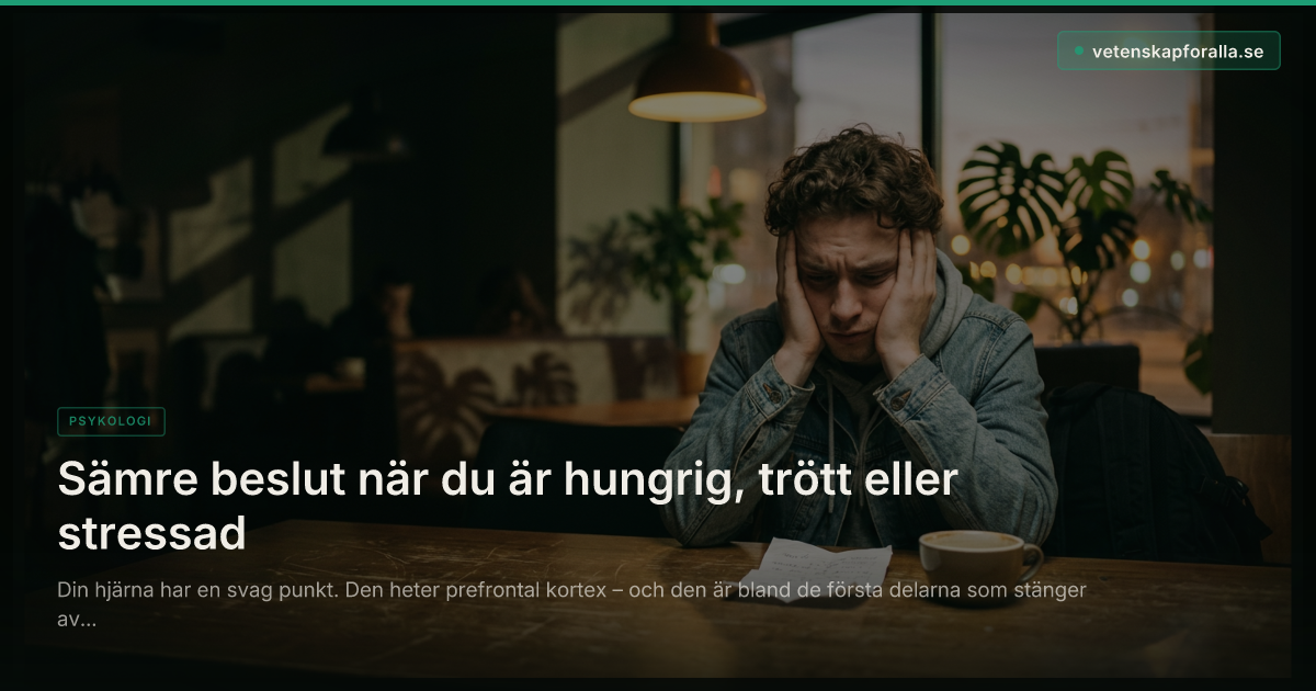 Sämre beslut när du är hungrig, trött eller stressad