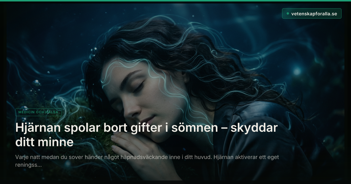 Hjärnan spolar bort gifter i sömnen – skyddar ditt minne