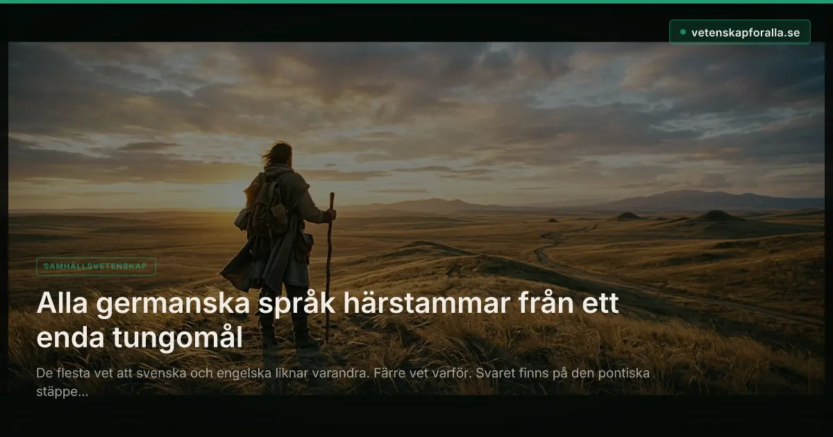Alla germanska språk härstammar från ett enda tungomål