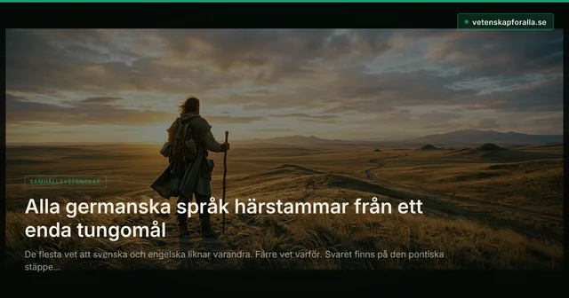 Alla germanska språk härstammar från ett enda tungomål
